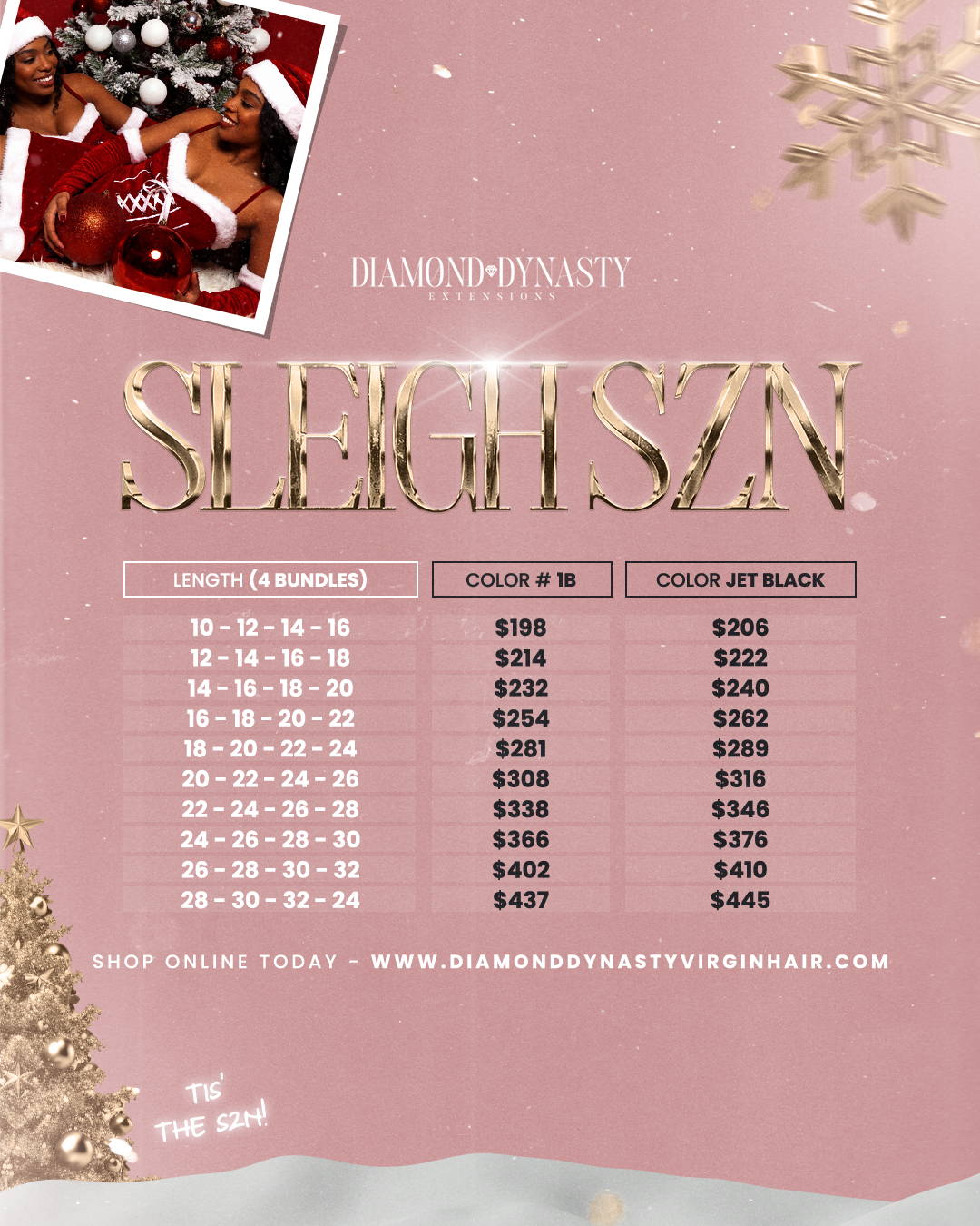 SLEIGH SZN: 4 bundle deal (colors 1B & Jet Black )