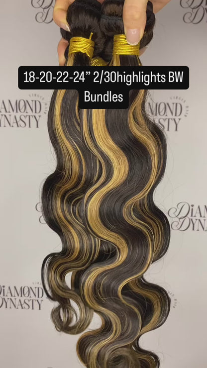 Highlighted Hair: Bundles, Closures, & Frontals
